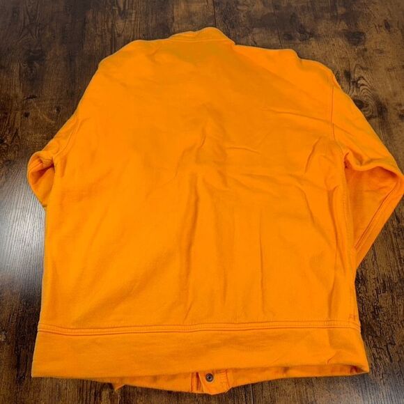 CHUMS Hurricane Button Down Sweat Shirt Small Orange - Picture 2 of 5